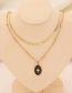 Fashion 8# Titanium Steel Heart Snake Bone Chain Double Layer Necklace