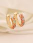 Fashion 6# Copper Drip Oil Diamond Earrings