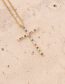 Fashion 8# Bronze Heart Zirconium Cross Necklace