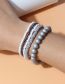 Fashion Grey Multilayer Rice Beads And Ball Beads Bracelet