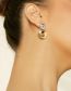 Fashion Yellow Metal Diamond Geometric Stud Earrings