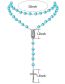 Fashion Blue Pearl Beaded Jesus Cross Necklace