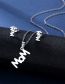 Fashion Silver Color Titanium Steel Mom Stud Necklace Set