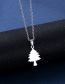 Fashion Silver Color Titanium Steel Christmas Tree Stud Necklace Set