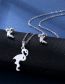 Fashion Silver Color Titanium Ghost Stud Necklace Set
