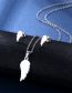 Fashion Silver Color Titanium Wings Stud Necklace Set