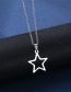 Fashion Silver Color Titanium Star Stud Necklace Set