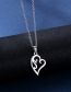 Fashion Silver Color Titanium Steel Heart Stud Necklace Set