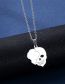 Fashion Silver Color Titanium Skull Stud Necklace Set