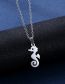 Fashion Silver Color Titanium Seahorse Stud Necklace Set