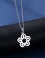 Fashion Silver Color Titanium Steel Flower Stud Necklace Set
