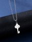 Fashion Silver Color Titanium Steel Key Stud Necklace Set