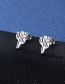 Fashion Silver Color Titanium Steel Cactus Stud Earrings Necklace Set