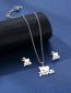 Fashion Silver Color Titanium Steel Heart Letter Stud Necklace Set