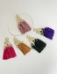 Fashion Purple Alloy Diamond Pearl Waterdrop Tassel Stud Earrings
