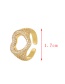 Fashion Gold Bronze Zircon Openwork Heart Ring