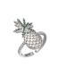Fashion Silver Bronze Zircon Pineapple Ring