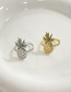 Fashion Silver Bronze Zircon Pineapple Ring