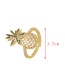 Fashion Gold Bronze Zircon Pineapple Ring