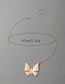Fashion Gold Alloy Butterfly Single Layer Necklace