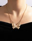 Fashion Gold Alloy Butterfly Single Layer Necklace