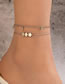 Fashion Silver Alloy Star Ball Double Layer Anklet