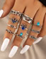 Fashion Silver Alloy Set With Waterdrop Diamond Openwork Lotus Ring Set