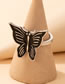 Fashion Silver Alloy Drip Butterfly Ring