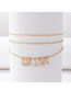 Fashion Gold Alloy Geometric Tassel Ball Chain Multilayer Anklet