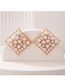 Fashion 11# Alloy Geometric Pearl Diamond Stud Earrings