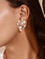 Fashion 4# Alloy Set Pearl Hoop Stud Earrings