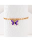 Fashion Gold Alloy Drop Oil Butterfly Single Layer Anklet