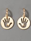 Fashion Gold Alloy Hollow Palm Stud Earrings