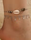 Fashion Silver Alloy Star Tassel Shell Double Anklet