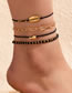 Fashion Gold Alloy Rice Beads Beaded Shell Small Fish Anklet Set