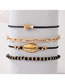 Fashion Gold Alloy Rice Beads Beaded Shell Small Fish Anklet Set