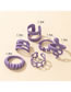 Fashion 4# Alloy Spray Paint Hollow Heart Multilayer Ring Set