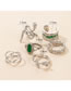 Fashion Silver Alloy Snake Rose Geometric Ring Set