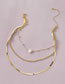 Fashion Gold Alloy Geometric Snake Bone Chain Multilayer Necklace