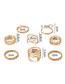Fashion Silver Alloy Chain Twist Geometric Ring Set