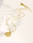 Fashion Gold Titanium Steel Inlaid Zirconium Flower Heart Necklace