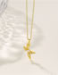 Fashion Gold Stainless Steel Zirconium Dragonfly Necklace