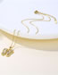 Fashion Gold Stainless Steel Zirconium Crystal Butterfly Necklace
