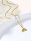 Fashion Gold Stainless Steel Diamond Fishtail Necklace