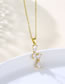 Fashion Gold Stainless Steel Zirconium Lightning Necklace