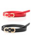 Fashion Zhang Qing Faux Leather Figure 8 Buckle Non-perforated Thin Belt