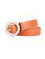 Fashion Camel Faux Leather Pearl Round Buckle Wide Belt