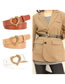 Fashion Brown Faux Leather Heart Buckle Wide Belt