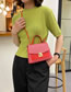 Fashion Red Pu Print Lock Flap Crossbody Bag