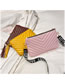 Fashion Pink Pu Wavy Embroidery Thread Messenger Bag